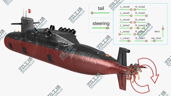 images/goods_img/20210312/Jin Class Ballistic Missile Submarine Type 094 Rigged 3D model/1.jpg
